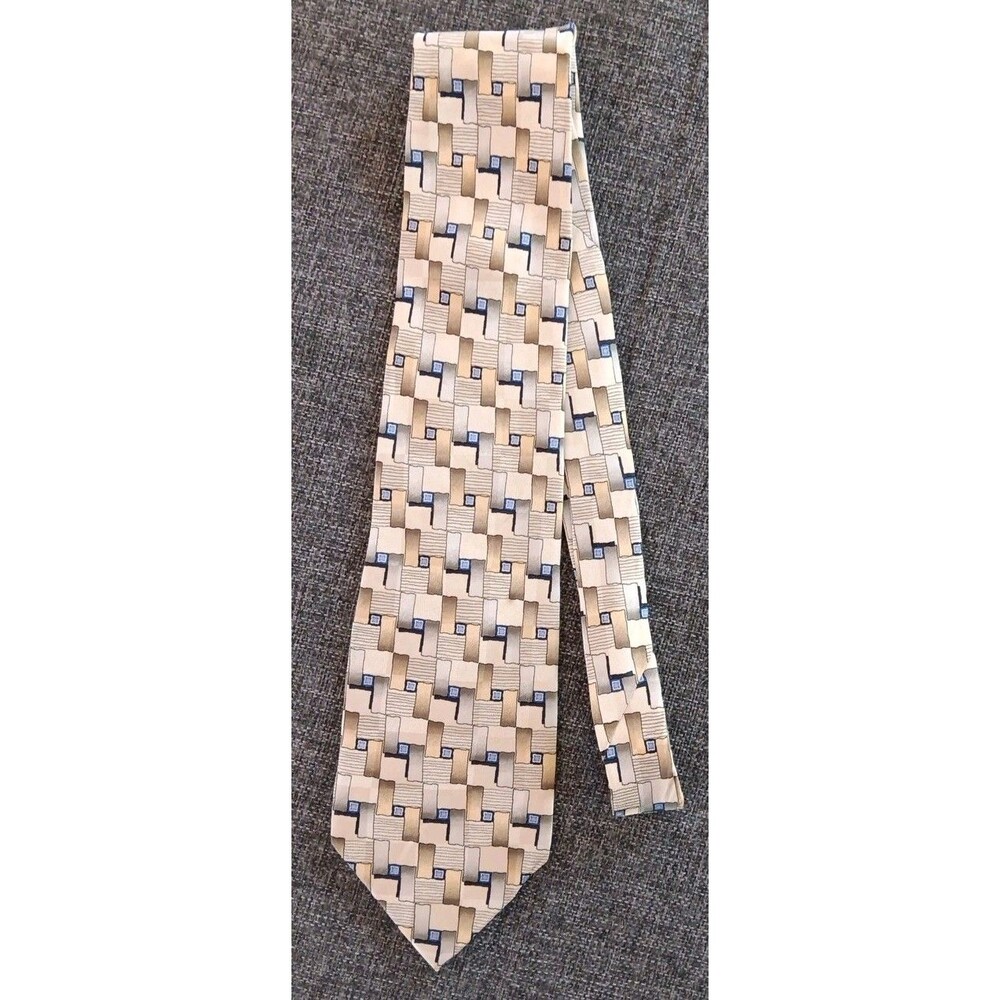 Tie 70s 80s 90s Y2K New Vintage Stock Yellow Blue 59 Inches